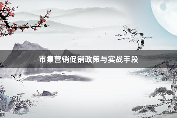市集营销促销政策与实战手段